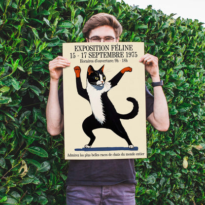 Dancing Cat Exposition Vintage Poster Print