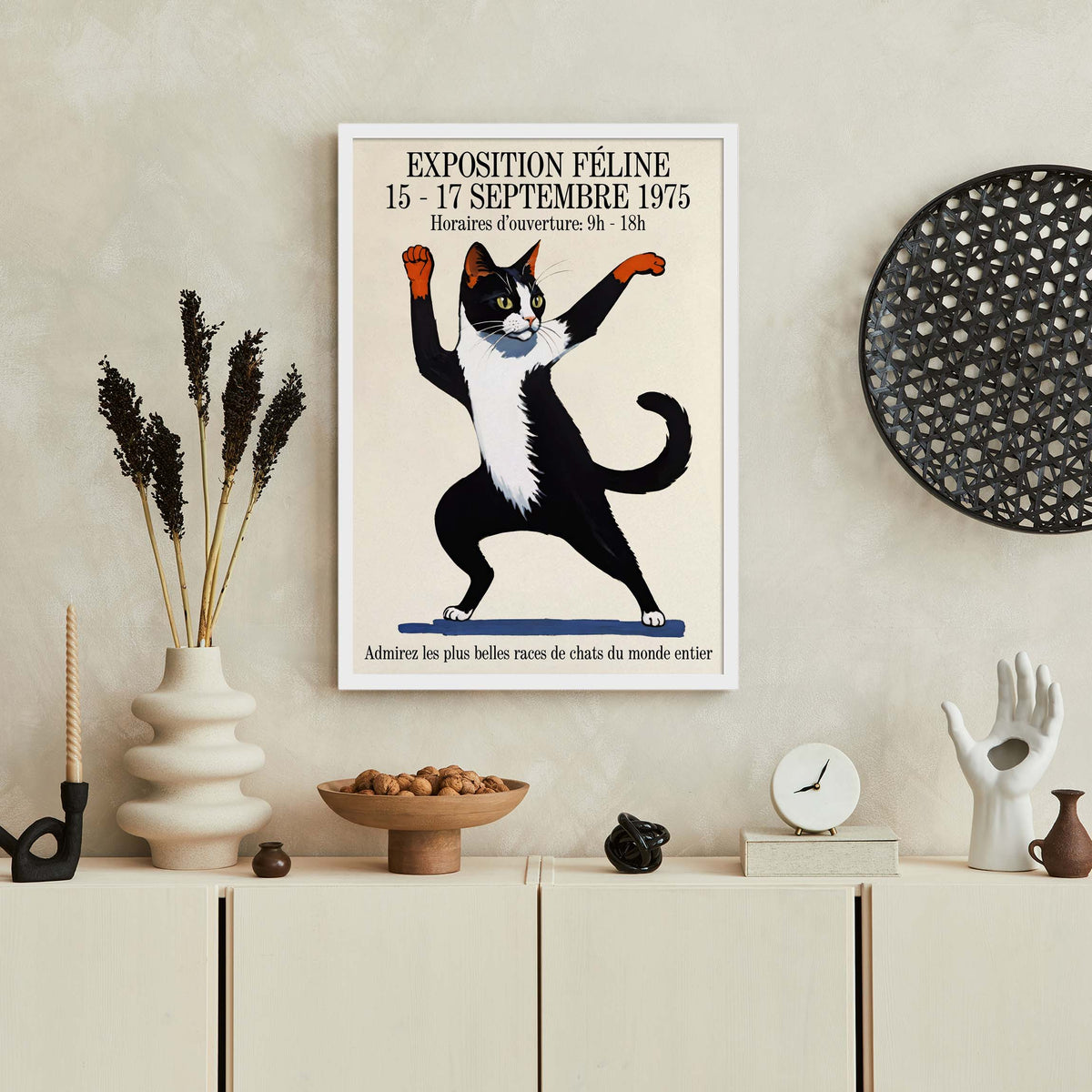 Dancing Cat Exposition Vintage Poster Print