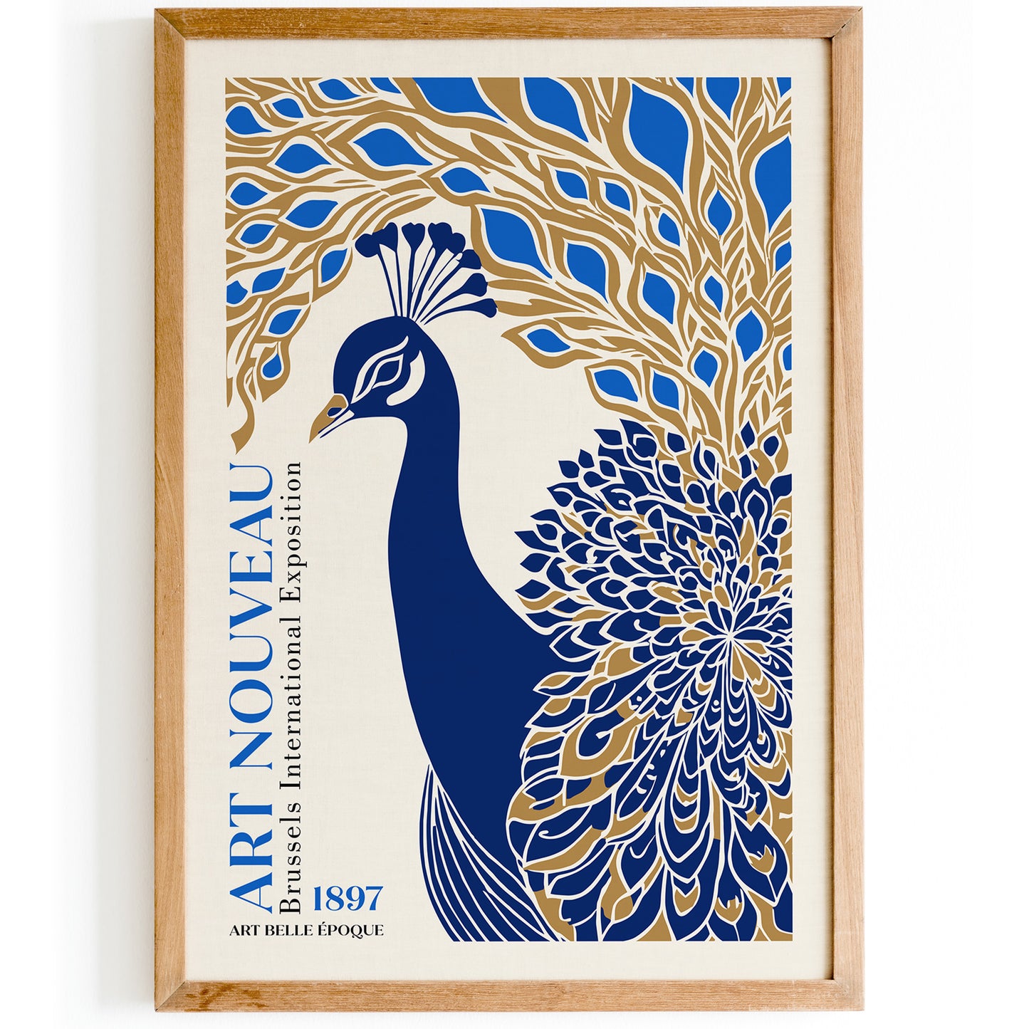 Vintage Art Nouveau Peacock Exhibition Poster