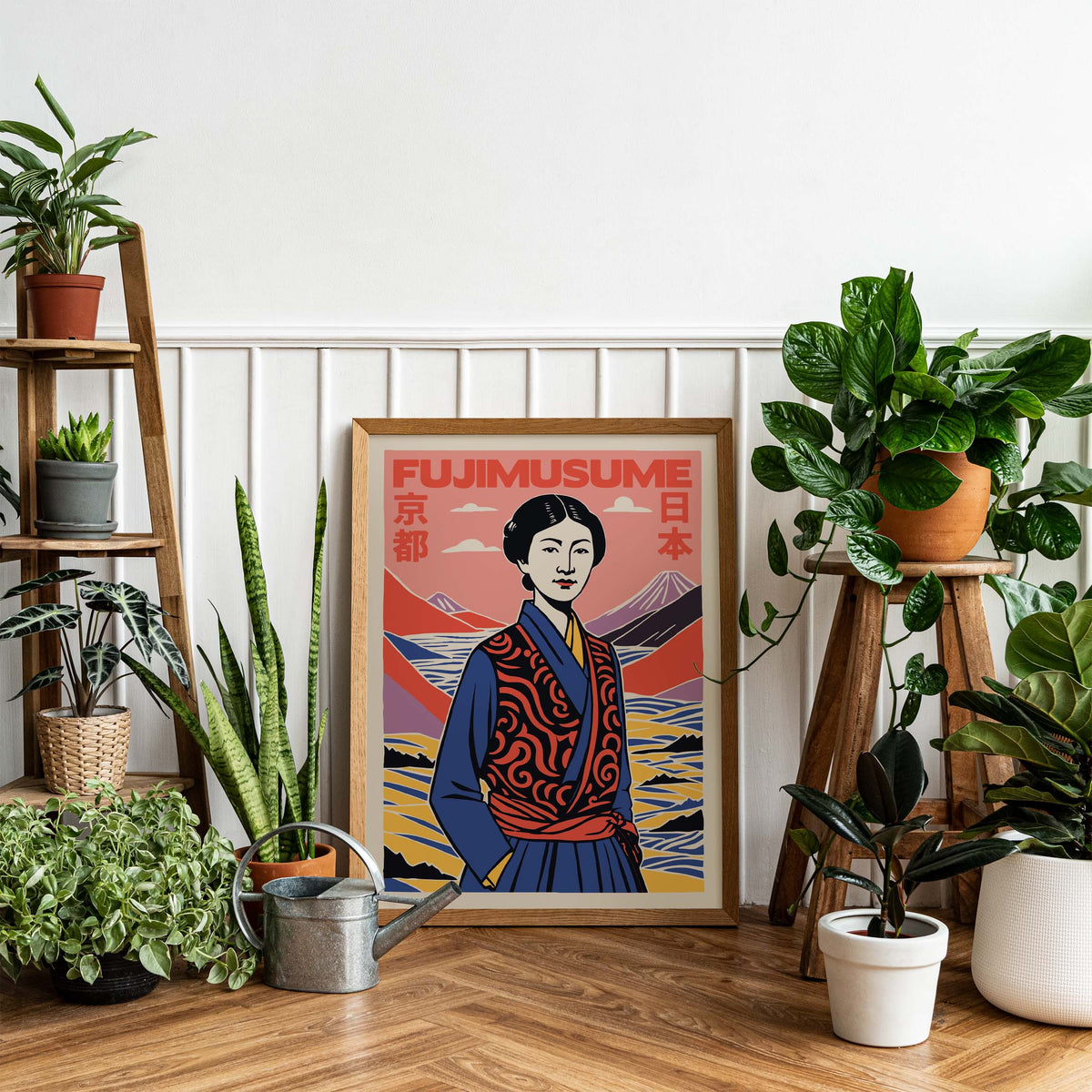 Fujimusume Japanese Woman Poster