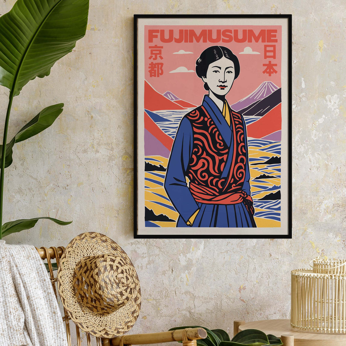 Fujimusume Japanese Woman Poster