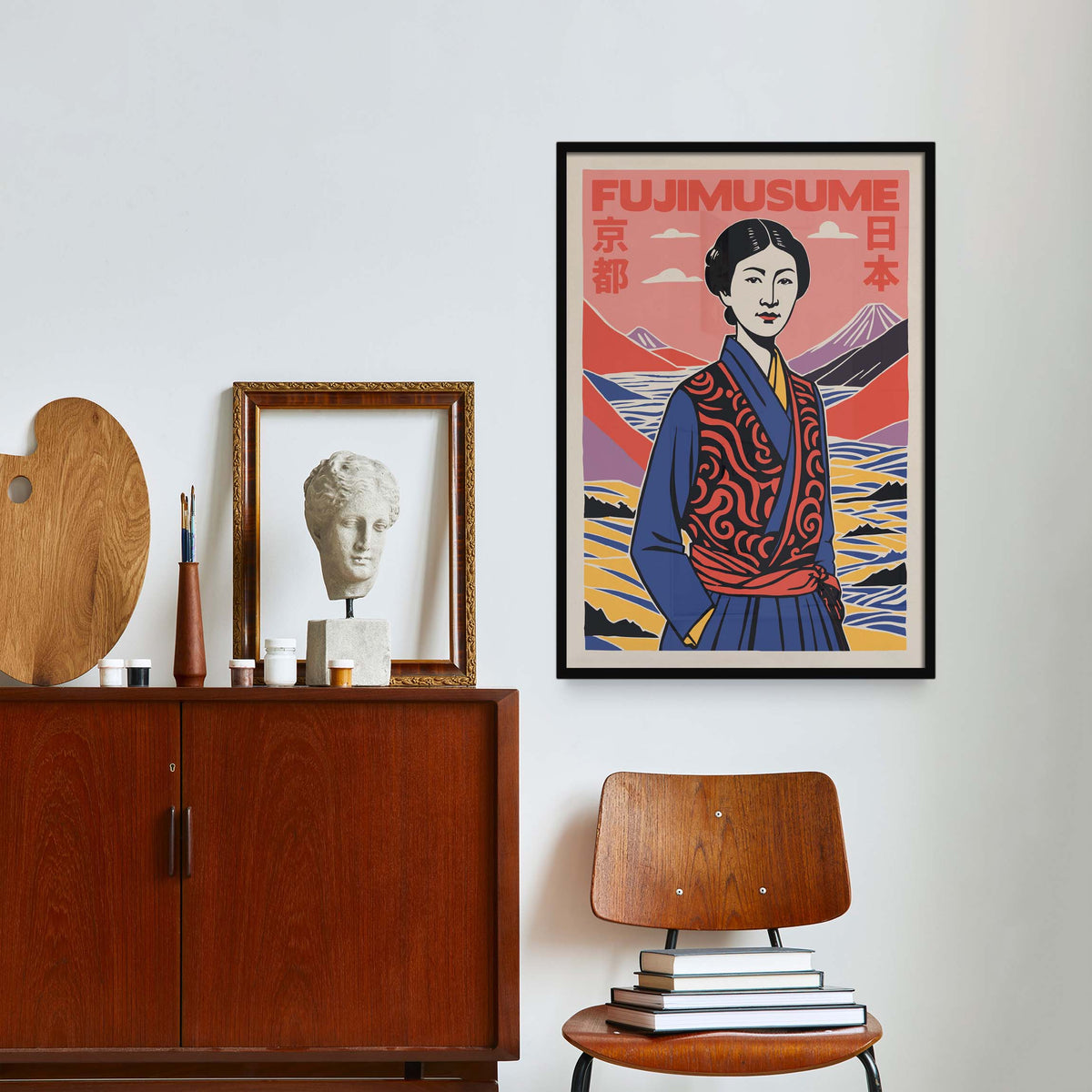 Fujimusume Japanese Woman Poster
