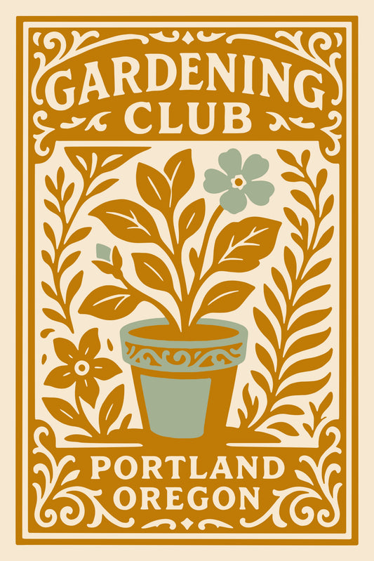 Gardening Club Print - Yellow Floral Wall Art