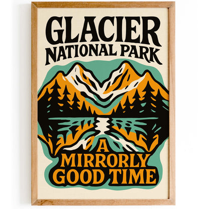 Glacier National Park Mountain Poster Print