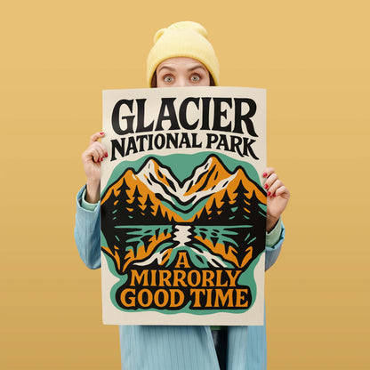Glacier National Park Mountain Poster Print