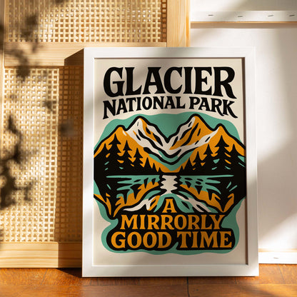 Glacier National Park Mountain Poster Print