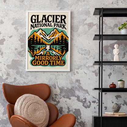Glacier National Park Mountain Poster Print