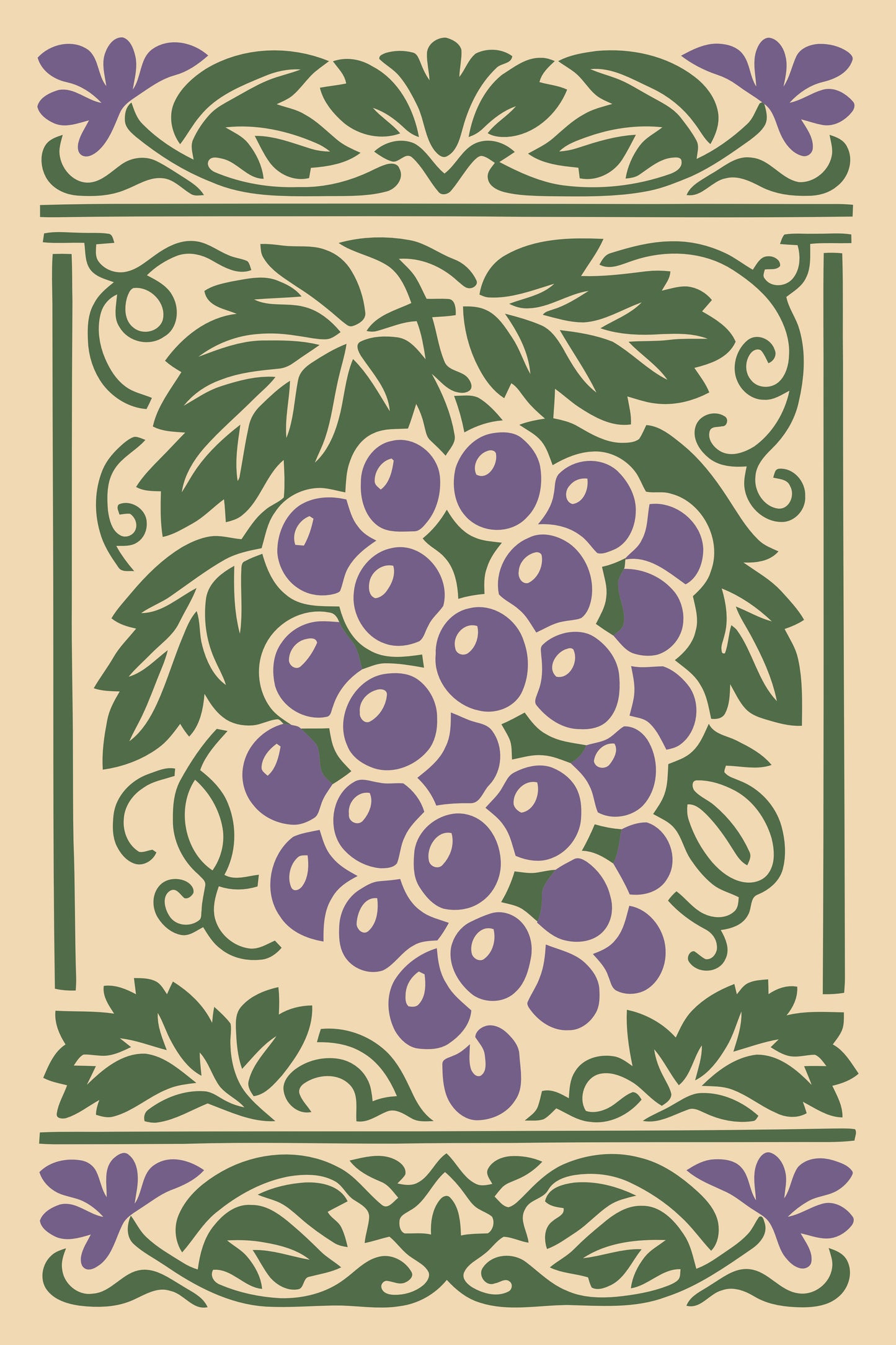 Grapes Poster – Vintage Kitchen Wall Art