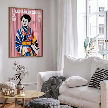 Japanese Geisha Woman Wall Print