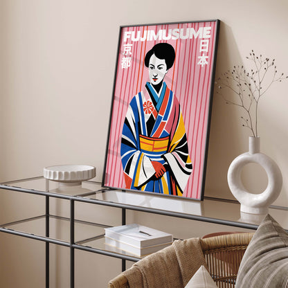 Japanese Geisha Woman Wall Print