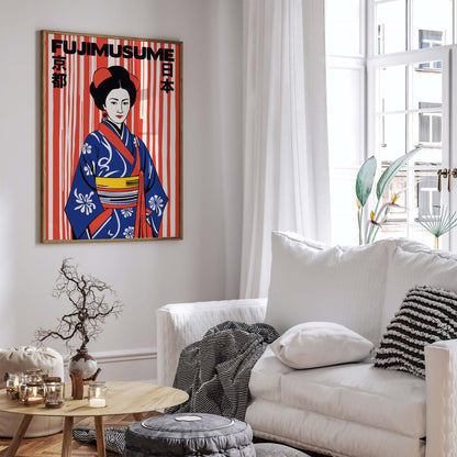 Japanese Kimono Woman Wall Print