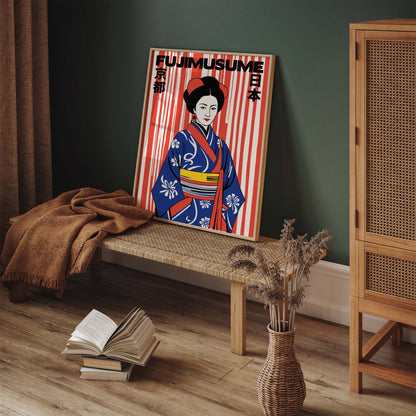 Japanese Kimono Woman Wall Print