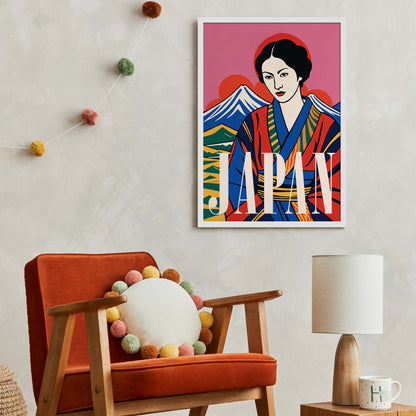 Japanese Woman Mount Fuji Poster