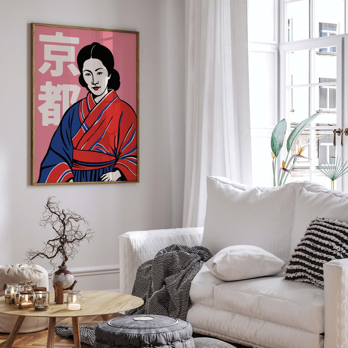 Kyoto Woman Traditional Dress Print