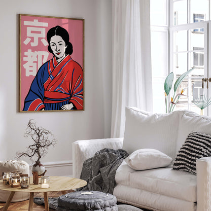 Kyoto Woman Traditional Dress Print
