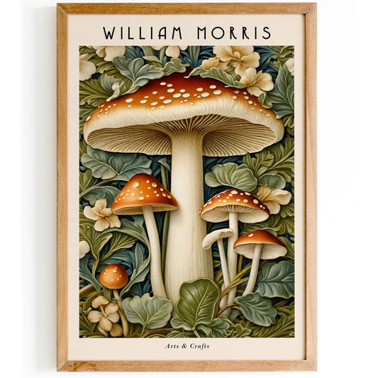 Mushroom Forest Morris Art Print