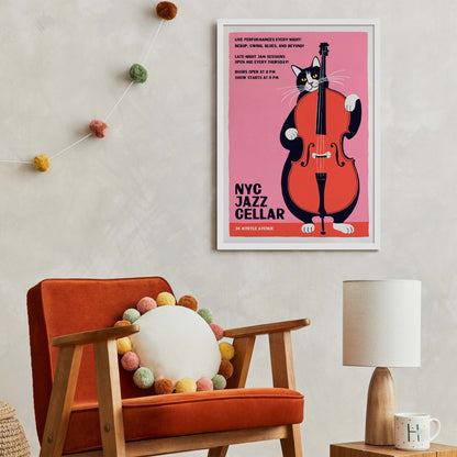 NYC Jazz Cellar Cat Print
