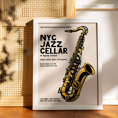 NYC Jazz Cellar Poster
