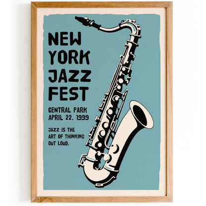 New York Jazz Fest Saxophone Poster