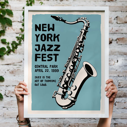 New York Jazz Fest Saxophone Poster