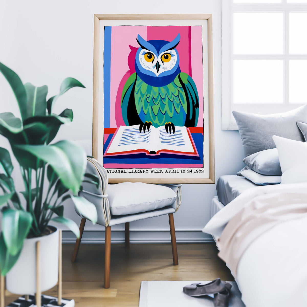 Owl Library Week Reading Wall Art