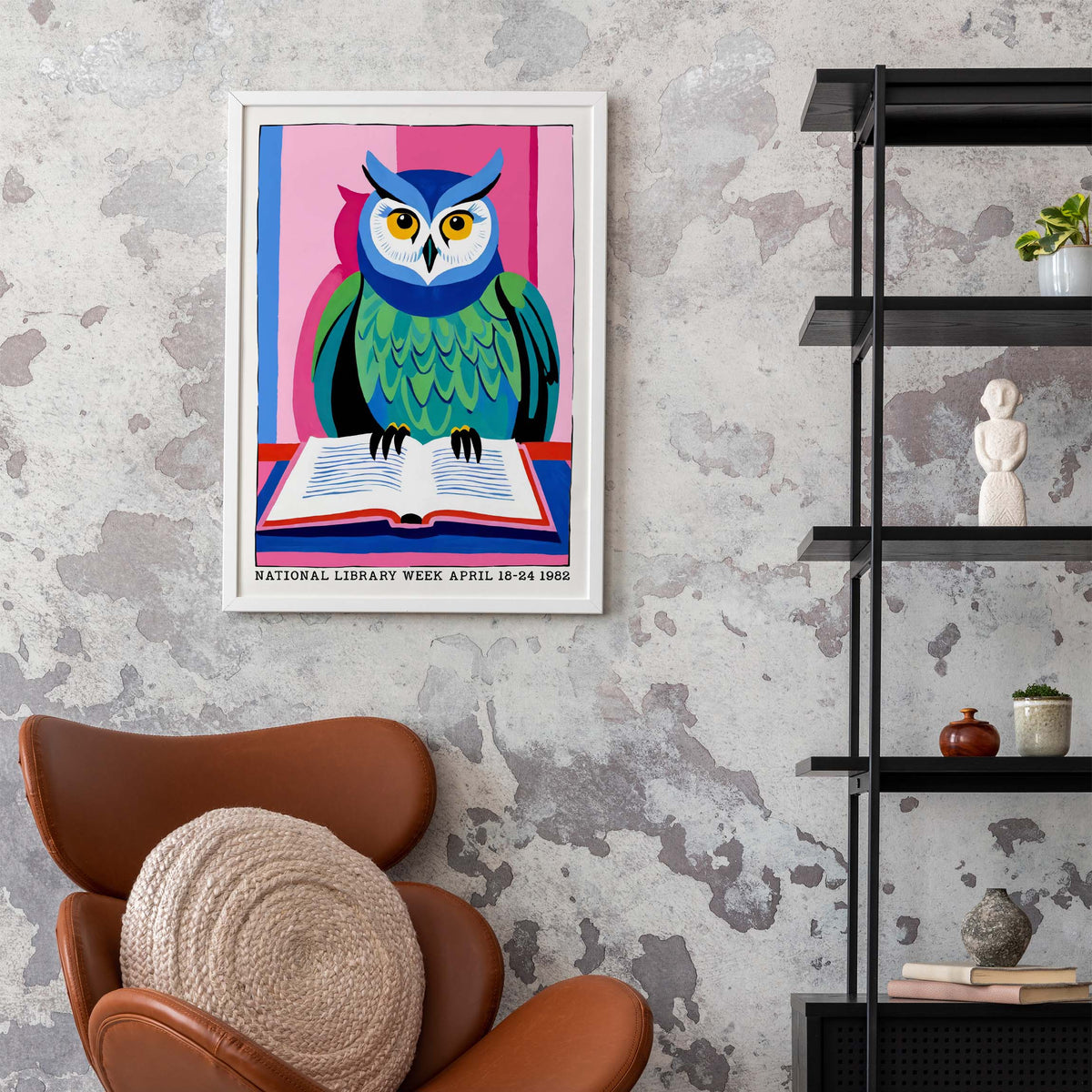Owl Library Week Reading Wall Art