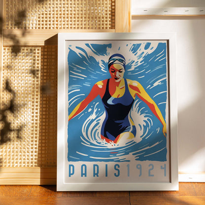 Paris Swimming Poster