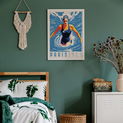 Paris Swimming Poster