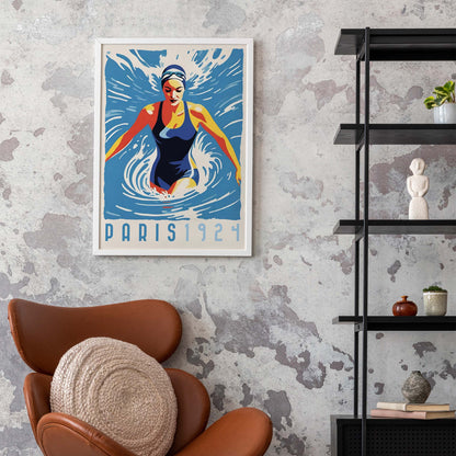 Paris Swimming Poster