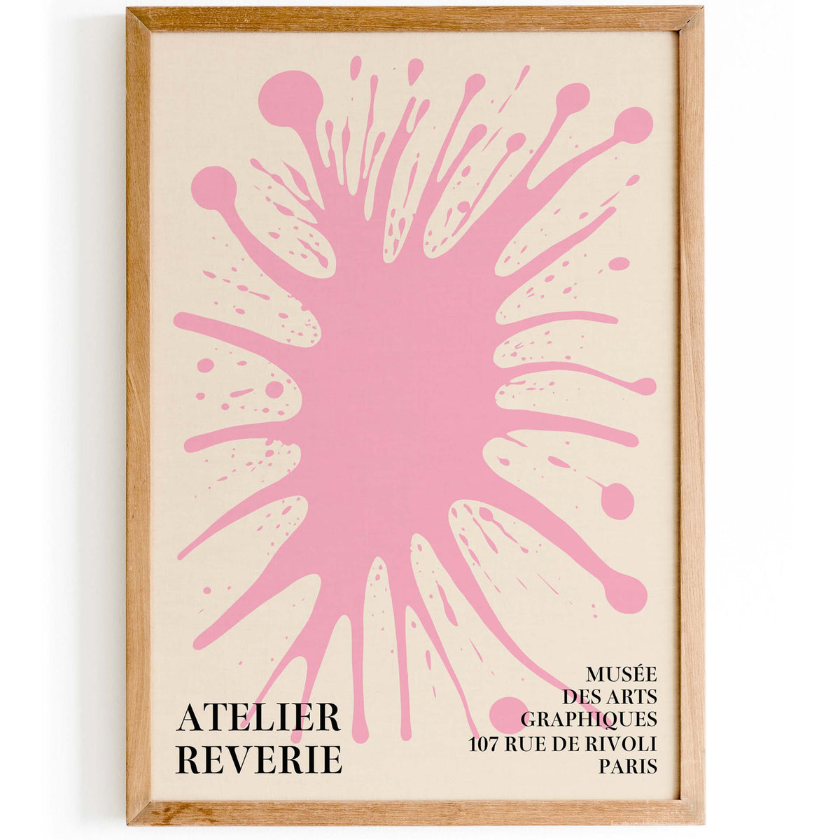 Pink Ink Splatter Atelier Wall Art Print