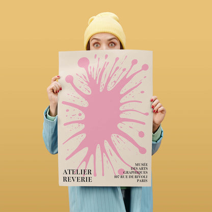 Pink Ink Splatter Atelier Wall Art Print