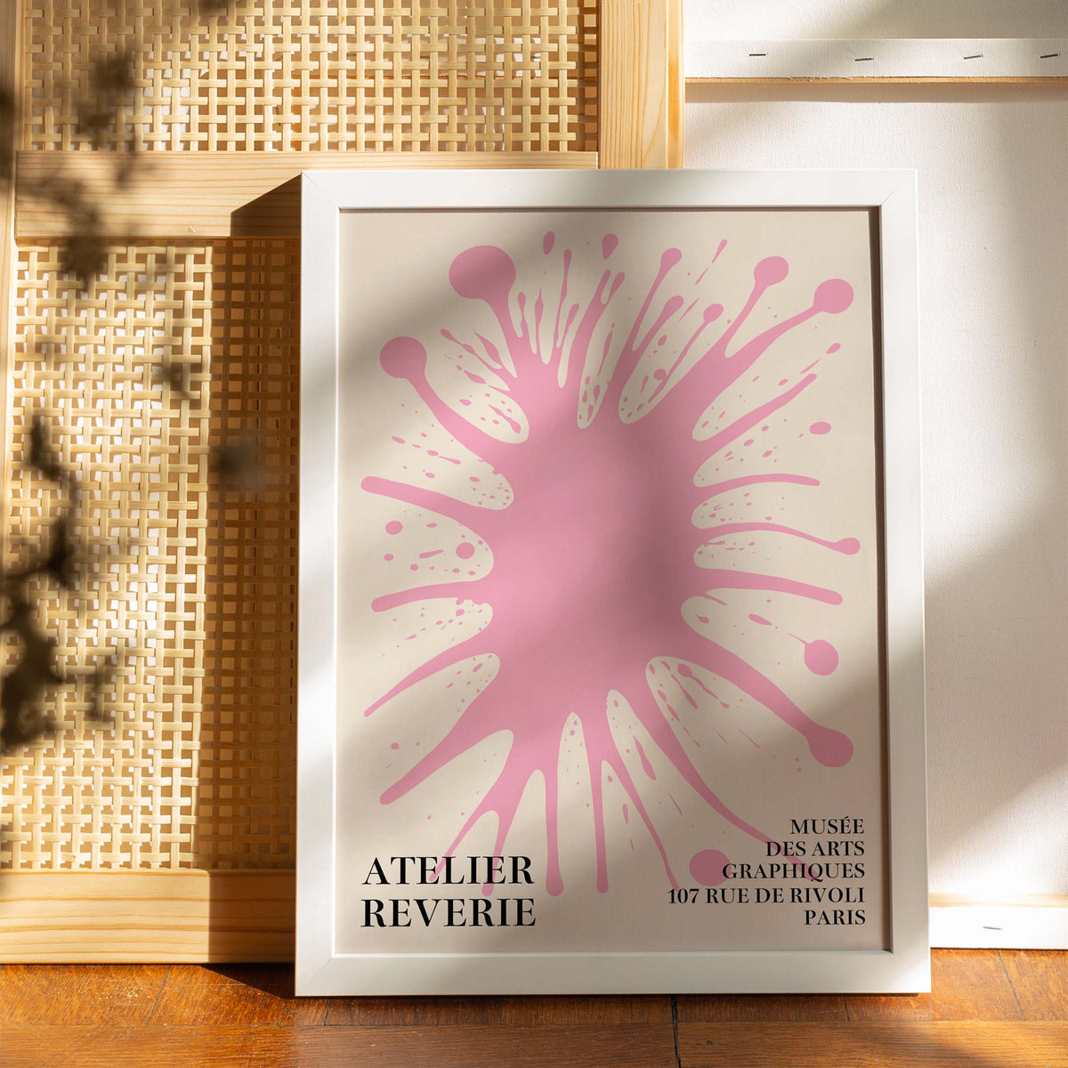 Pink Ink Splatter Atelier Wall Art Print