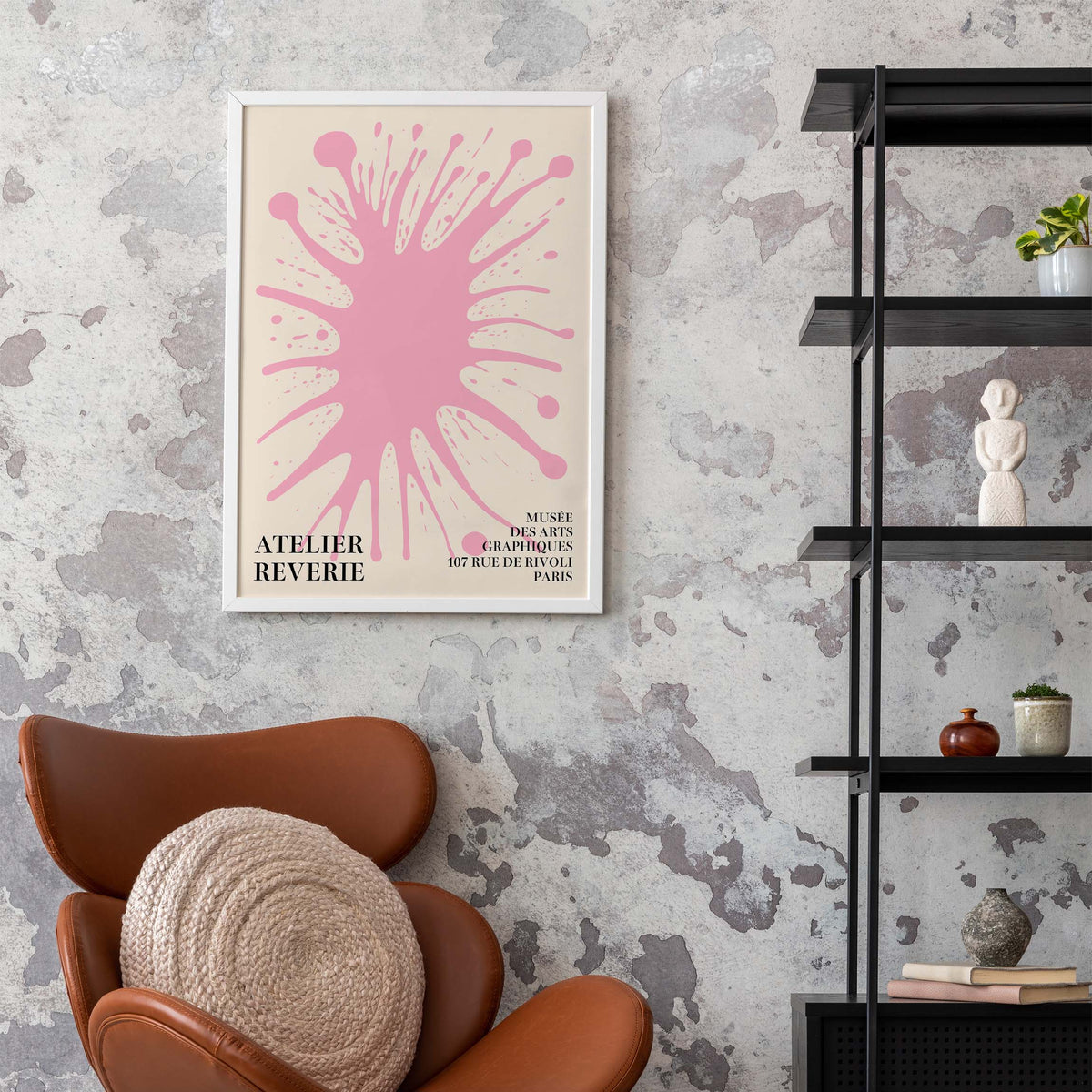 Pink Ink Splatter Atelier Wall Art Print