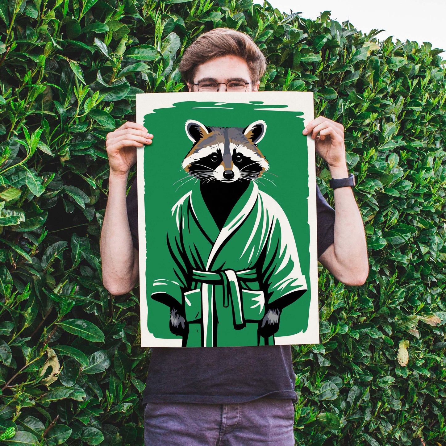 Raccoon Bathroom Print