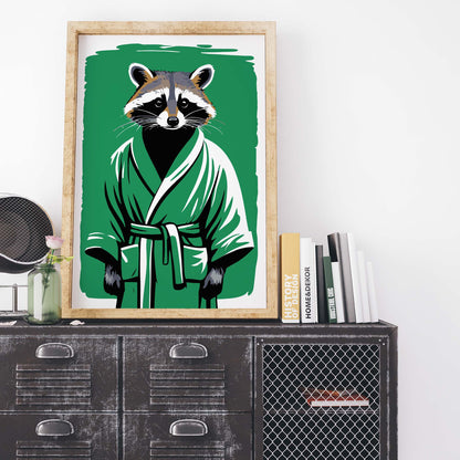 Raccoon Bathroom Print