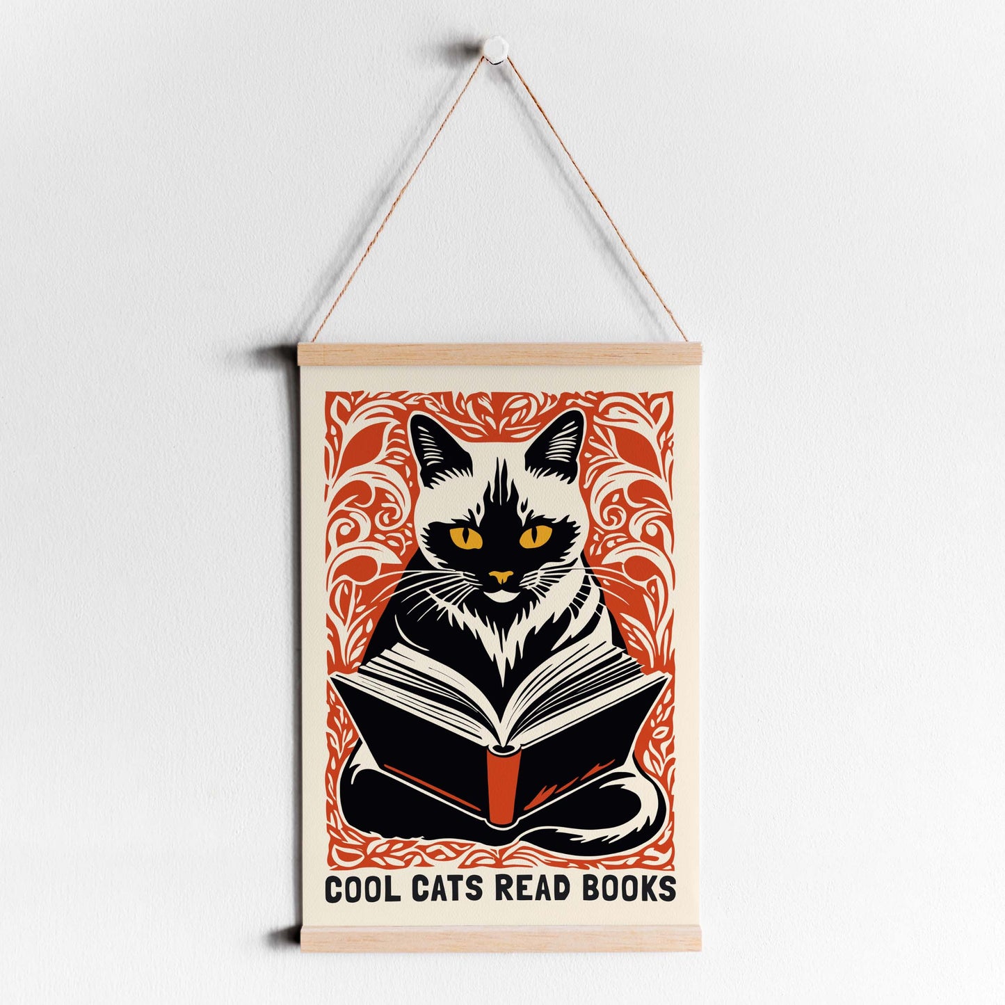 Reading Cat Bookish Wall Art