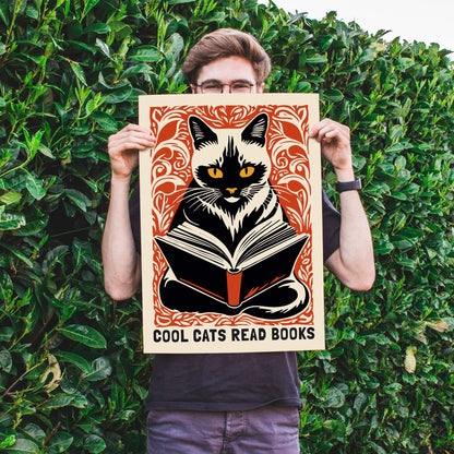 Reading Cat Bookish Wall Art