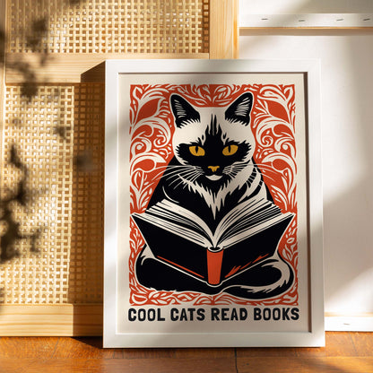 Reading Cat Bookish Wall Art