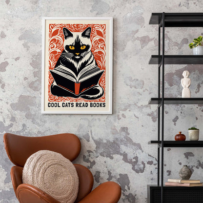 Reading Cat Bookish Wall Art