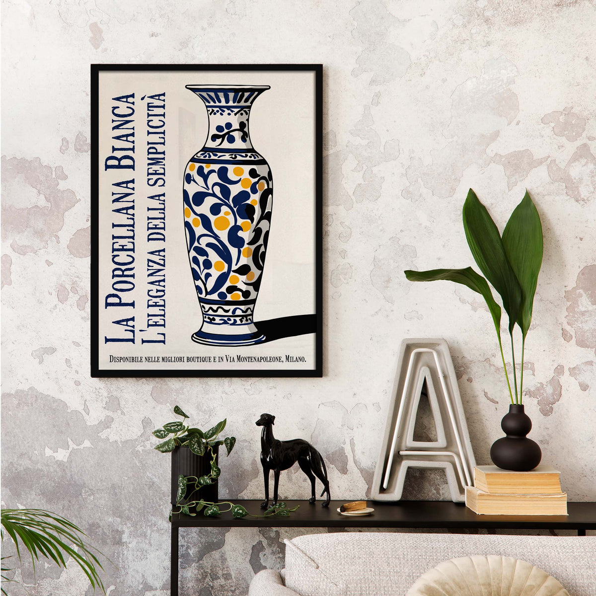 Retro Italian Porcelain Vase Poster