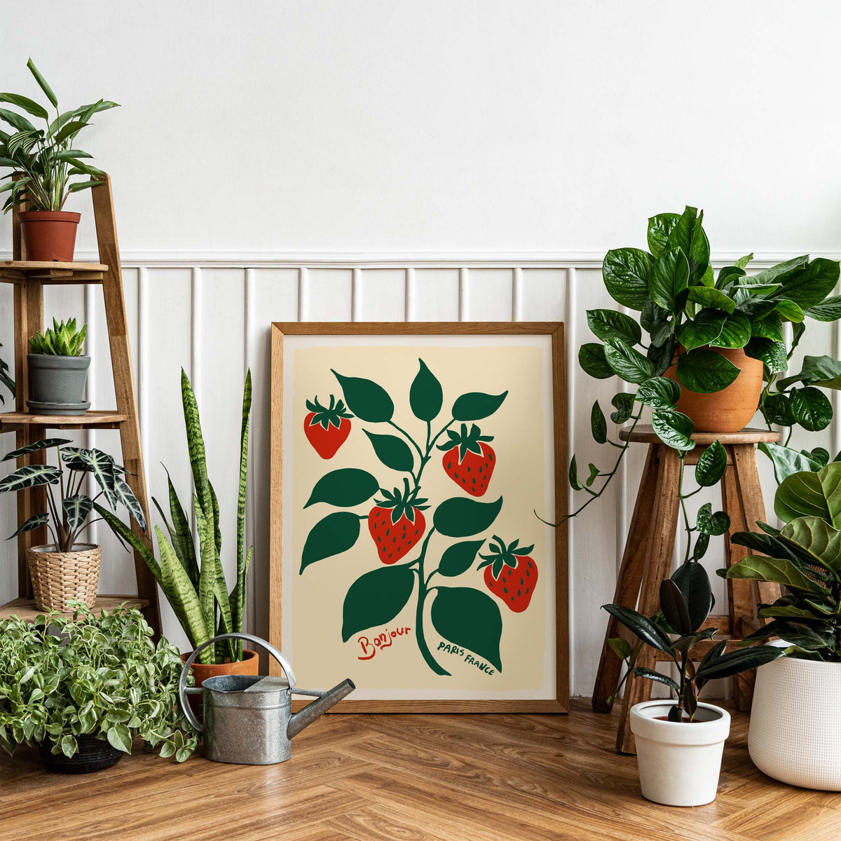 Strawberry Botanical Print Wall Art