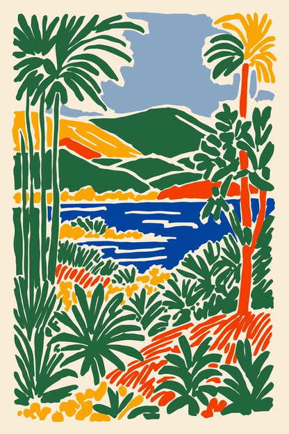Tropical Nature Wall Art Print, Botanical Jungle Poster
