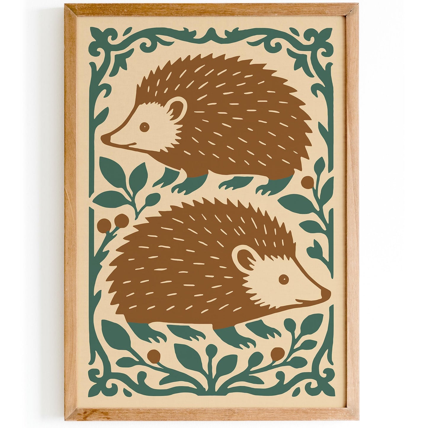 Autumn Hedgehogs Art Print 2026
