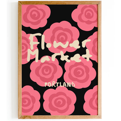 Portland Flower Matket, Pink Roses Art Print