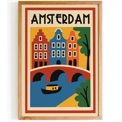 Retro Amsterdam Architecture Travel Print