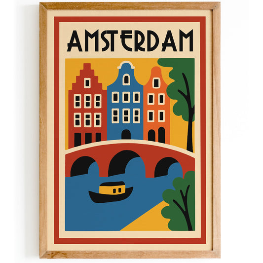 Retro Amsterdam Architecture Travel Print