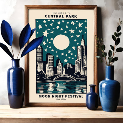 Moon Night Festival in NYC Central Park Poster