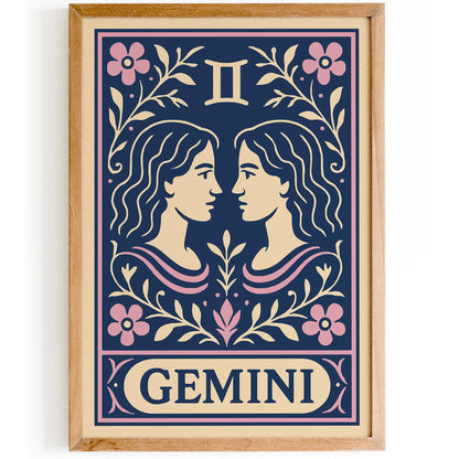 Gemini Zodiac Sign - Astrology Wall Art Print