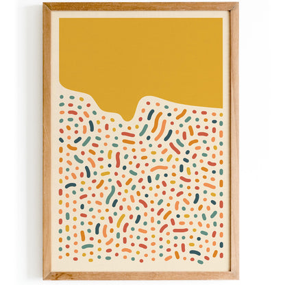Mid Century Modern Abstract Poster - Retro Colorful Wall Art