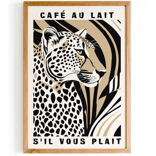 'Café au lait s'il vous plaît' Kitchen Art Print